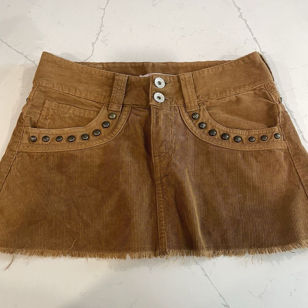 Nolita De Nimes Made In Italy Corduroy Skirt Studded Y2K Sz 42